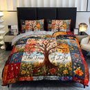 2/3pcs Tree of Life Patchwork Quilt Cover Set, 1 Duvet Cover + 1/2 Pillowcases (Pillow Inserts Not Included), All-Season Home & Dormitory High-Definition Print