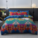 Bohemian Style 3pcs Duvet Cover Set - Breathable and Soft Polyester Material with Zipper Closure - Includes 1 Duvet Cover and 2 Randomly Cut Pillowcases (Patterns May Vary), Filler Not Included