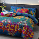Bohemian Style 3pcs Duvet Cover Set - Breathable and Soft Polyester Material with Zipper Closure - Includes 1 Duvet Cover and 2 Randomly Cut Pillowcases (Patterns May Vary), Filler Not Included