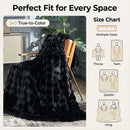 Luxury King Size Faux Fur Blanket | Double Sided Bubble Plush Throw, Machine Washable & Anti-Shedding, Oversized Warm Bedspread for Bed Sofa - Perfect Valentine'S Day, Christmas or Birthday Gift | Microfiber, Satin Weave, Boh