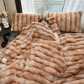 Luxury King Size Faux Fur Blanket | Double Sided Bubble Plush Throw, Machine Washable & Anti-Shedding, Oversized Warm Bedspread for Bed Sofa - Perfect Valentine'S Day, Christmas or Birthday Gift | Microfiber, Satin Weave, Boh