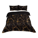 Black Marble Pattern Golden Printed Duvet Cover and Pillowcase Bedding Set, with A Light Luxury High-end Creative Design Three-piece Bedding Set, Soft and Comfortable Bedding Suitable for All Seasons