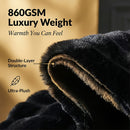 Luxury King Size Faux Fur Blanket | Double Sided Bubble Plush Throw, Machine Washable & Anti-Shedding, Oversized Warm Bedspread for Bed Sofa - Perfect Valentine'S Day, Christmas or Birthday Gift | Microfiber, Satin Weave, Boh