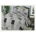 3 Piece Patchwork Reversible Bedspread Quilt Comfort Bed Throw Set Double & King