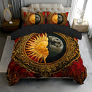 3D Printed Bed Sheet And Pillowcase Set with a Sun And Moon Design (1 Duvet Cover + 1/2 Pillowcases), Made from Soft And Comfortable Fabric Suitable for Bedrooms And Guest Rooms, Does Not Include Filling.