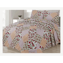 3 Piece Patchwork Reversible Bedspread Quilt Comfort Bed Throw Set Double & King