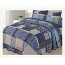 3 Piece Patchwork Reversible Bedspread Quilt Comfort Bed Throw Set Double & King