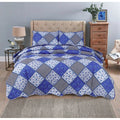 3 Piece Patchwork Reversible Bedspread Quilt Comfort Bed Throw Set Double & King