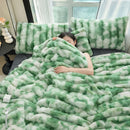 Luxury King Size Faux Fur Blanket | Double Sided Bubble Plush Throw, Machine Washable & Anti-Shedding, Oversized Warm Bedspread for Bed Sofa - Perfect Valentine'S Day, Christmas or Birthday Gift | Microfiber, Satin Weave, Boh