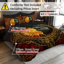 3D Printed Bed Sheet And Pillowcase Set with a Sun And Moon Design (1 Duvet Cover + 1/2 Pillowcases), Made from Soft And Comfortable Fabric Suitable for Bedrooms And Guest Rooms, Does Not Include Filling.