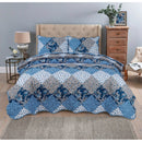 3 Piece Patchwork Reversible Bedspread Quilt Comfort Bed Throw Set Double & King