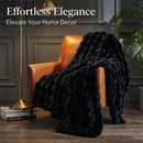 Luxury King Size Faux Fur Blanket | Double Sided Bubble Plush Throw, Machine Washable & Anti-Shedding, Oversized Warm Bedspread for Bed Sofa - Perfect Valentine'S Day, Christmas or Birthday Gift | Microfiber, Satin Weave, Boh