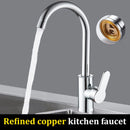 Kitchen faucet with hot and cold water.