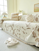 Plush sofa cover for autumn and winter.