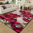 3D floral print area rug.