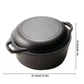 2-in-1 cast iron pan with double handles.