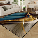 3D floral print area rug.