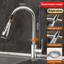 Stainless steel extendable kitchen faucet.