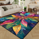 3D floral print area rug.