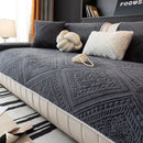 Soft microfiber sofa cover with elastic hem.