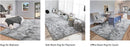 Gray shaggy rug for living room, super soft