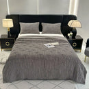 1 piece of soft flannel blanket, ideal for bed, plain sofa towel