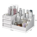 Makeup organizer box with plastic drawer
