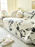 Plush sofa cover for autumn and winter.