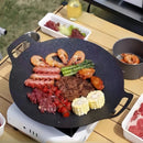 Large round cast iron baking pan