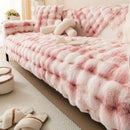 Sofa cover in synthetic rabbit fur plush-Limited time offer ✅
