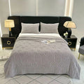 1 piece of soft flannel blanket, ideal for bed, plain sofa towel