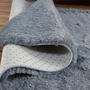 Gray shaggy rug for living room, super soft