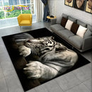 3D Tiger Leopard Cheetah Lion Wolf Area Rug,