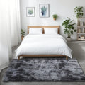Gray shaggy rug for living room, super soft