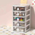 Stackable transparent drawer organizer with 2 to 5 layers.