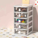 Stackable transparent drawer organizer with 2 to 5 layers.