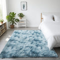 Gray shaggy rug for living room, super soft