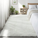 Gray shaggy rug for living room, super soft