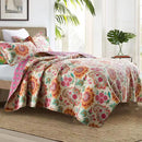 100% Cotton Quilted Bedspread for Queen/King Bed.