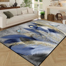 3D floral print area rug.