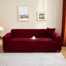 Stretch velvet sofa cover, 3-seater sofa protector