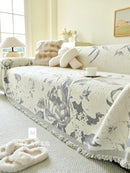 Plush sofa cover for autumn and winter.
