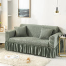 Sofa cover with a highly elastic bubble texture.