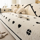 Minimalist sofa cushion in soft, thick cotton velvet.