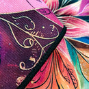 3D floral print area rug.