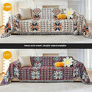 French country style sofa cover with maple leaf print.