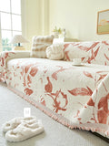 Plush sofa cover for autumn and winter.