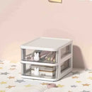 Stackable transparent drawer organizer with 2 to 5 layers.