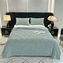 1 piece of soft flannel blanket, ideal for bed, plain sofa towel