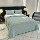1 piece of soft flannel blanket, ideal for bed, plain sofa towel